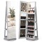 Grey MDF Jewelry Cabinet with Full-Length Mirror and LED Lights